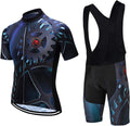 Men'S Cycling Jersey Sets Summer Short Sleeve Biking Jersey Top Bike Shorts Bottom MTB Cycling Clothing Sporting Goods > Outdoor Recreation > Cycling > Cycling Apparel & Accessories JCRD 33 Chest37.8-40.2"=Tag L 