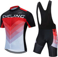 Men'S Cycling Jersey Sets Summer Short Sleeve Biking Jersey Top Bike Shorts Bottom MTB Cycling Clothing Sporting Goods > Outdoor Recreation > Cycling > Cycling Apparel & Accessories JCRD 19 Chest44.9-47.2"=Tag XXXL 
