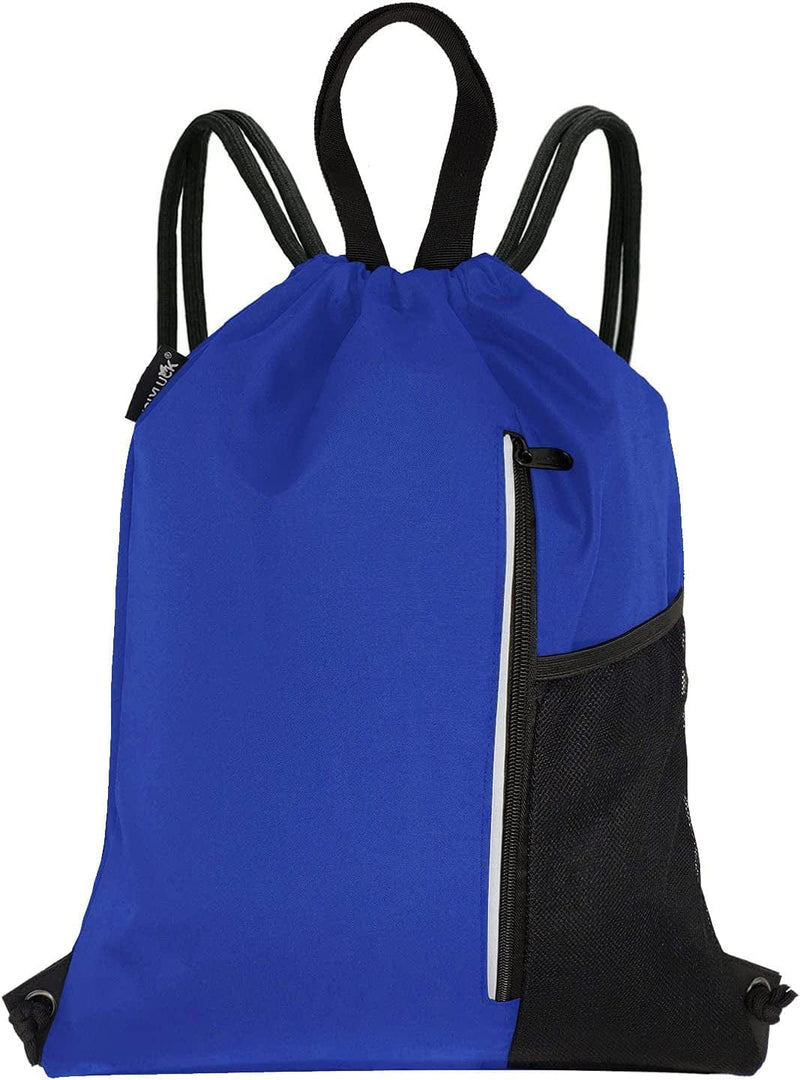 Men & Women Outdoor Sport Gym Sack Waterproof Drawstring Backpack Bag Home & Garden > Household Supplies > Storage & Organization HOLYLUCK Blue  