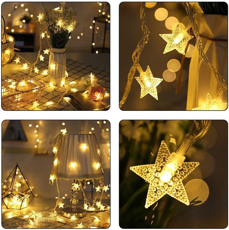 Merdeco Star String Lights, 16Ft/5M 50 LED Plug in String Lights Warm White Fairy Lights for Christmas/Wedding/Party Indoor and Outdoor Decoration Home & Garden > Lighting > Light Ropes & Strings Merdeco   