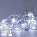 Metaku Globe String Lights Fairy Lights Battery Operated 33Ft 80LED String Lights with Remote Waterproof Indoor Outdoor Hanging Lights Decorative Christmas Lights for Home Party Patio Garden Wedding Home & Garden > Lighting > Light Ropes & Strings Metaku Cool White 16.4 Ft 