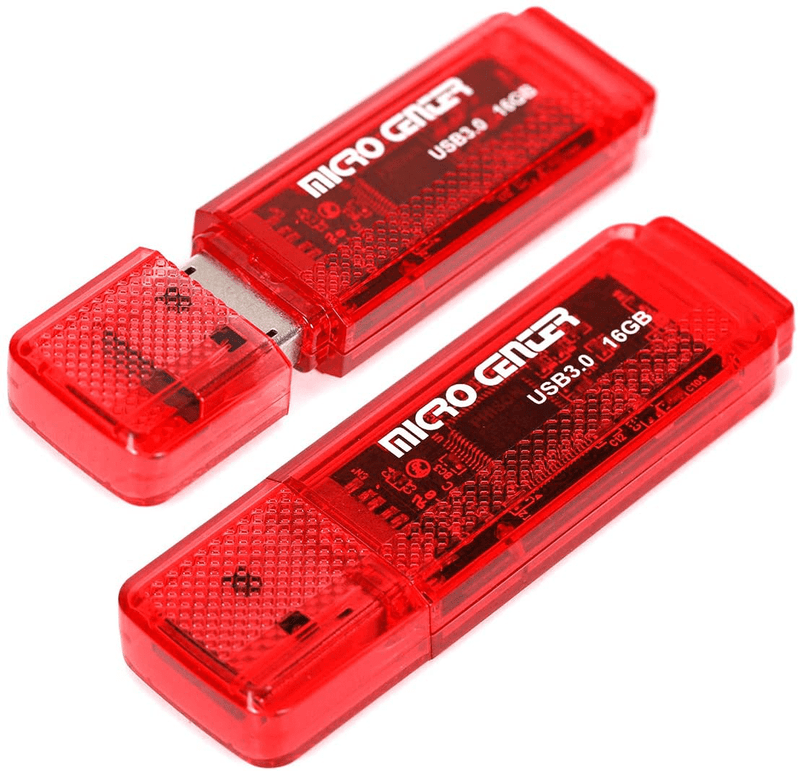 Micro Center SuperSpeed 5 Pack 64GB USB 3.0 Flash Drive Gum Size Memory Stick Thumb Drive Data Storage Jump Drive (64G 5-Pack) Electronics > Electronics Accessories > Computer Components > Storage Devices > USB Flash Drives Inland Red - 16GB x 2  