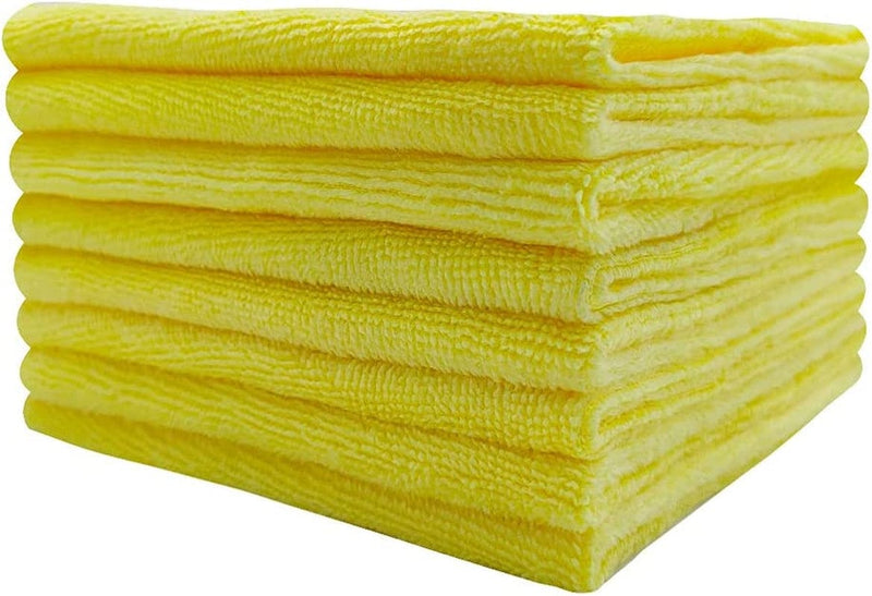 Microfiber Cleaning Cloths-8Pk the Best Reusable Cleaning Products Quality First Soft Bright-Colored Towel Suitable for Kitchen House Stainless Steel Appliances 12"X12" (Blue) Home & Garden > Household Supplies > Household Cleaning Supplies LANQING Yellow  