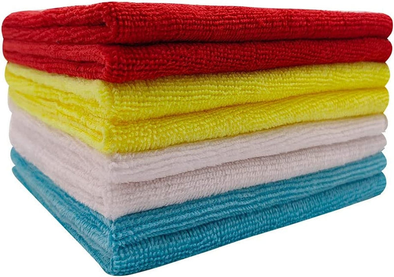 Microfiber Cleaning Cloths-8Pk the Best Reusable Cleaning Products Quality First Soft Bright-Colored Towel Suitable for Kitchen House Stainless Steel Appliances 12"X12" (Blue)