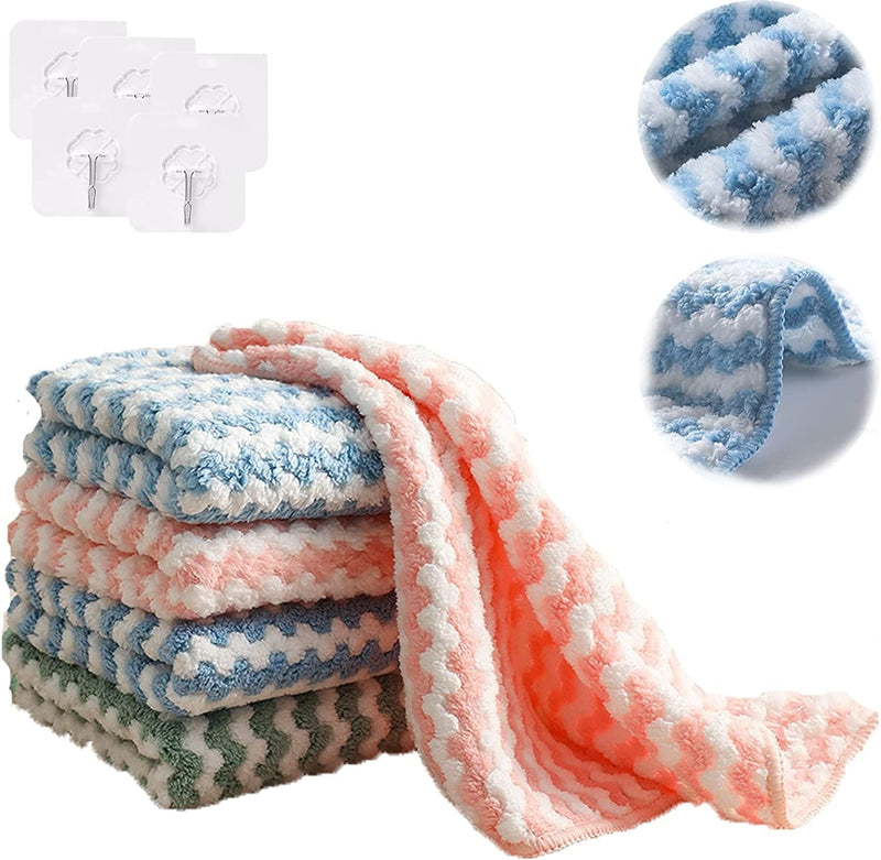Microfiber Cleaning Rag, Coral Fleece Super Absorbent Microfiber Cleaning Cloths, Multifunction Reusable Scouring Towel Pads for Kitchen, Bathroom, Furniture, Appliances (9.84 * 9.84 Inch, 5 PCS) Home & Garden > Household Supplies > Household Cleaning Supplies DENGWANG 5 PCS 9.84 * 9.84 inch 