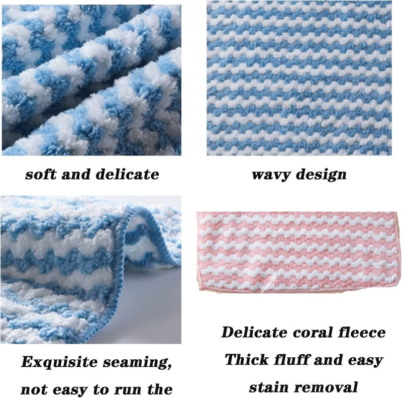 Microfiber Cleaning Rag, Coral Fleece Super Absorbent Microfiber Cleaning Cloths, Multifunction Reusable Scouring Towel Pads for Kitchen, Bathroom, Furniture, Appliances (9.84 * 9.84 Inch, 5 PCS) Home & Garden > Household Supplies > Household Cleaning Supplies DENGWANG   