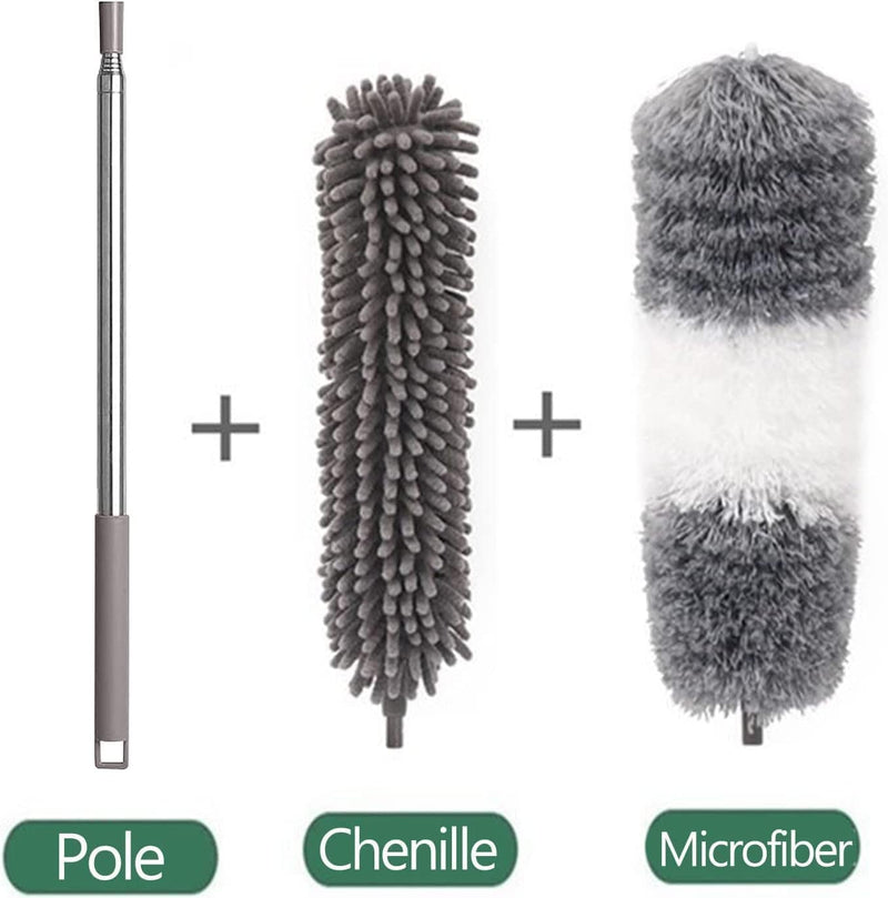 Microfiber Duster 100" Retractable Washable Detachable Chenille Dusting Brush Microfiber Feather Extendable Cleaning Tools or Household Appliances, Ceilings, Curtains Home & Garden > Household Supplies > Household Cleaning Supplies MEGCCR   