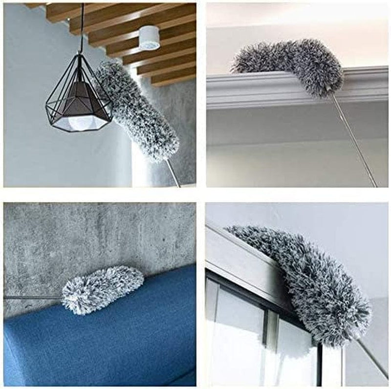 Microfiber Duster with Extension Pole(Stainless Steel), Extra Long 100 Inches, with Bendable Head, Extendable Duster for Cleaning High Ceiling Fan, Interior Roof, Cobweb, Gap Dust- Wet or Dry Use Home & Garden > Household Supplies > Household Cleaning Supplies Lomida   