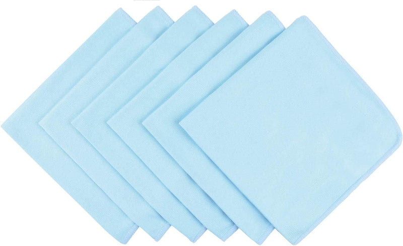 Microfiber Lint Free Rags Glass Window Cleaning Cloths Scratch Free Polishing Cloths for Glassware Dishes Car Stainless Steel Appliances Mirrors Screens Camera Lenses Etc 16Inch X 16Inch 6 Pack Blue Home & Garden > Household Supplies > Household Cleaning Supplies KinHwa Bluex6 6 Count (Pack of 1) 