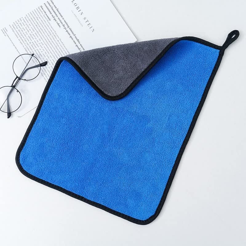 Microfiber Towel Car Interior Dry Cleaning Rag for Car Washing Tools Auto Detailing Kitchen Towels Home Appliance Wash Supplies (30CM X 60CM, 5Pcs-Blue) Home & Garden > Household Supplies > Household Cleaning Supplies Geruiou CT Store   