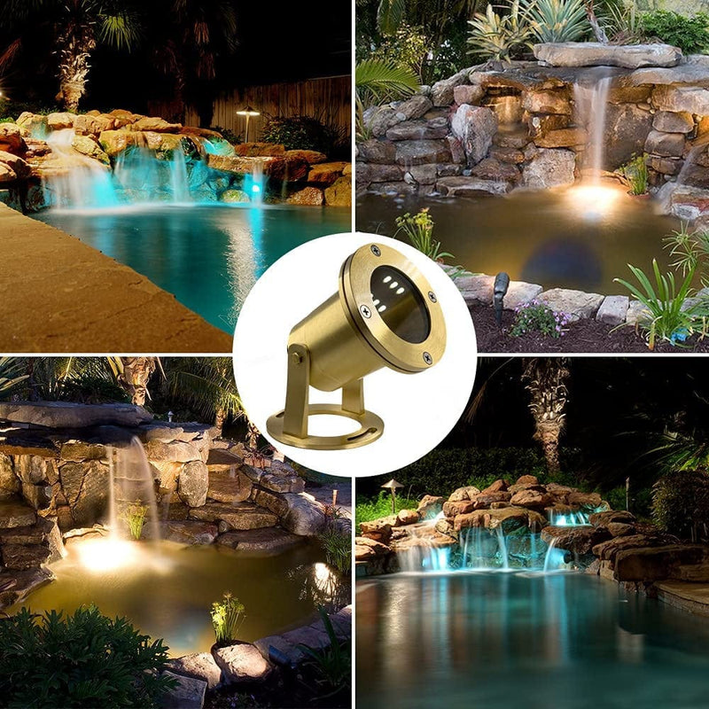 MIK Solutions Underwater Light 170/113 MIK Solutions Solid Brass 7WMR16 LED Bulb Pond Light Submersible Waterfall Pool Fountain Light for Beautiful Bright Long Lasting Home Garden Patio Pool Home & Garden > Pool & Spa > Pool & Spa Accessories MIK Solutions   