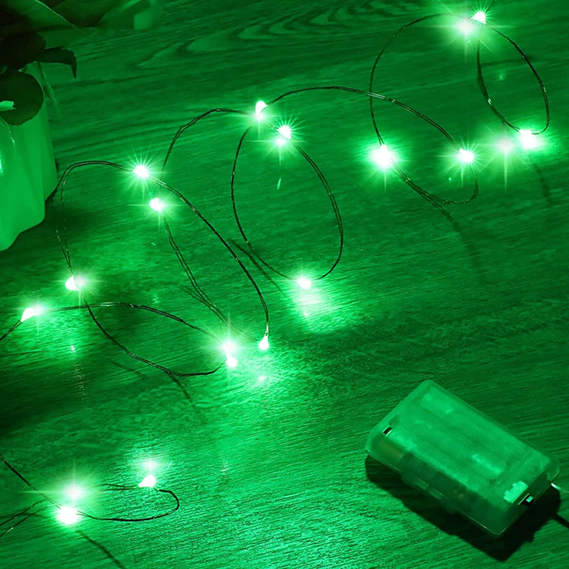 Mikasol Fairy Lights Battery Operated, 4 Packs Mini 3*AAA Battery Powered Copper Wire Led Starry String Lights Firefly Lights for Bedroom, Christmas, Parties, Decoration (5M/16Ft Warm White) Home & Garden > Lighting > Light Ropes & Strings Mikasol Green 16 Packs 