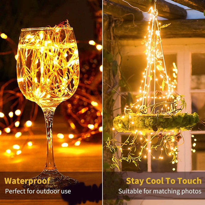Minetom Fairy Lights Plug In, 33Ft 100 Leds Waterproof Silver Wire Firefly Lights, UL Adaptor Included, Starry String Lights for Wedding Indoor Outdoor Christmas Patio Garden Decoration, Warm White Home & Garden > Lighting > Light Ropes & Strings Minetom Inno Lighting   