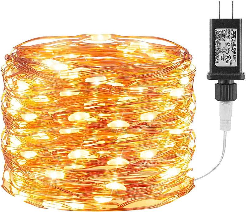 Minetom Fairy Lights Plug In, 40Ft 120 LED Waterproof Copper Wire Firefly Lights, with UL Adaptor, Starry String Lights for Wedding Indoor Outdoor Christmas Garden Decoration, Warm White(No Remote) Home & Garden > Lighting > Light Ropes & Strings Minetom Dongguan GuanQing Electronics Co., Ltd. HS Warm White 120 LEDs 