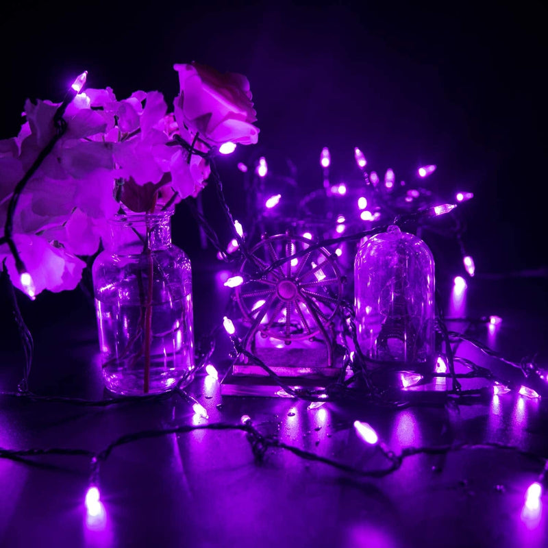Minetom Halloween String Lights Outdoor, 66Feet 200 Led Purple Lights with 8 Lighting Modes for Halloween Garden Christmas Xmas Tree Lights Decor(Purple) Home & Garden > Lighting > Light Ropes & Strings Minetom   