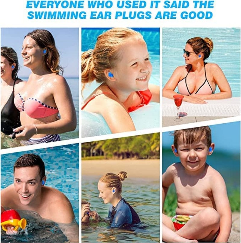 MINHAO Swimming Ear Plugs, MINHAO Professional Waterproof Reusable Silicone Earplugs for Swimming Showering Bathing Surfing and Snorkeling with Boxes, Suitable for Kids and Adult Blue 1 Pair Sporting Goods > Outdoor Recreation > Boating & Water Sports > Swimming MINHAO   