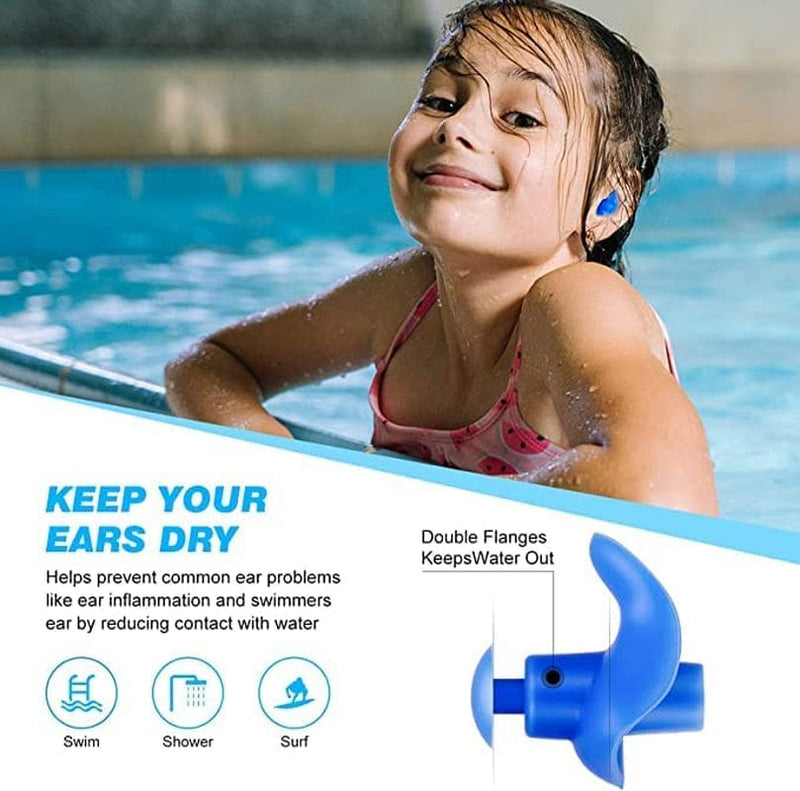 MINHAO Swimming Ear Plugs, MINHAO Professional Waterproof Reusable Silicone Earplugs for Swimming Showering Bathing Surfing and Snorkeling with Boxes, Suitable for Kids and Adult Blue 1 Pair Sporting Goods > Outdoor Recreation > Boating & Water Sports > Swimming MINHAO   
