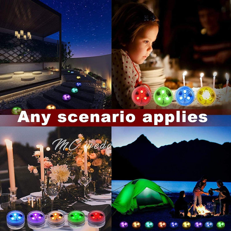 Mini Submersible Led Lights with Remote - Battery Powered Waterproof Small Led RGB Tea Light Underwater Candles Multicolor Flameless Accent Lights Vase Pool Pond Lantern Decoration Lighting (10Pcs) Home & Garden > Pool & Spa > Pool & Spa Accessories EITKW   