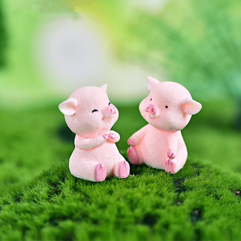 Miniature Pig Figurines 8 Pcs, Cute Pink Piggy Toy Figures Cake Toppers for Fairy Garden Decor Christmas Desk Decoration Home & Garden > Decor > Seasonal & Holiday Decorations MAOMIA   