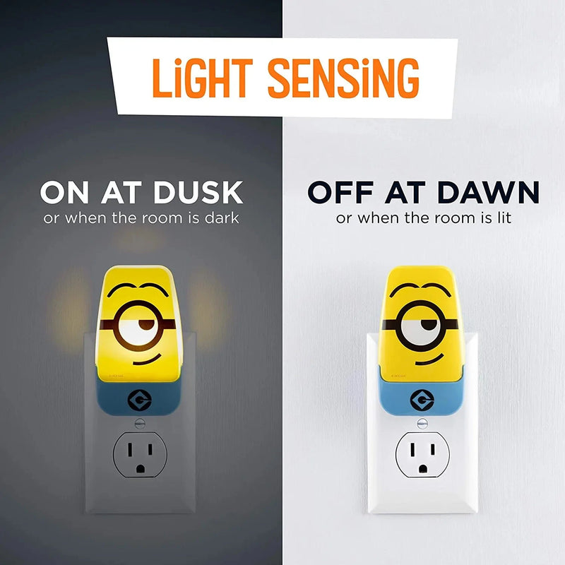 Minions : the Rise of Gru LED Night Light, Plug-In, Dusk to Dawn Sensor, Ul-Listed, Yellow Glow, Ideal for Kids Bedroom, Nursery, Bathroom, Home Office, 50728 Home & Garden > Lighting > Night Lights & Ambient Lighting Minions   