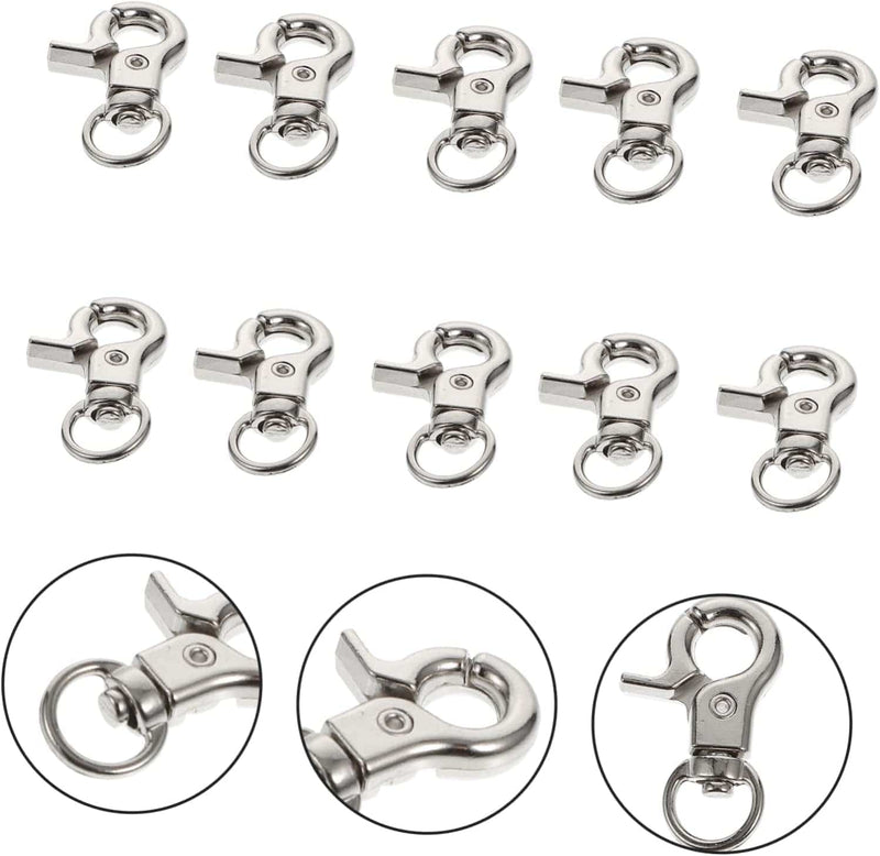 Mipcase 20 Pcs Anti-Escape Hook Buckles Rope Accessories Clip Trigger Parrot Spring Connection Degree Safety Buckle Anti- Cage for Lobster Bird Lock Claw Silver Swivel Belt Feet Door Animals & Pet Supplies > Pet Supplies > Bird Supplies > Bird Cages & Stands Mipcase   