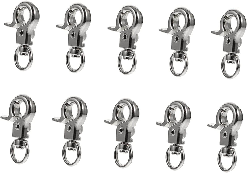 Mipcase 20 Pcs Anti-Escape Hook Buckles Rope Accessories Clip Trigger Parrot Spring Connection Degree Safety Buckle Anti- Cage for Lobster Bird Lock Claw Silver Swivel Belt Feet Door Animals & Pet Supplies > Pet Supplies > Bird Supplies > Bird Cages & Stands Mipcase Silver 1.8X3CM 