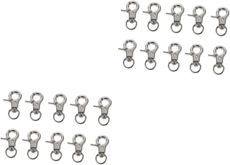Mipcase 20 Pcs Anti-Escape Hook Buckles Rope Accessories Clip Trigger Parrot Spring Connection Degree Safety Buckle Anti- Cage for Lobster Bird Lock Claw Silver Swivel Belt Feet Door Animals & Pet Supplies > Pet Supplies > Bird Supplies > Bird Cages & Stands Mipcase Silverx2pcs 1.8X3CMx2pcs 