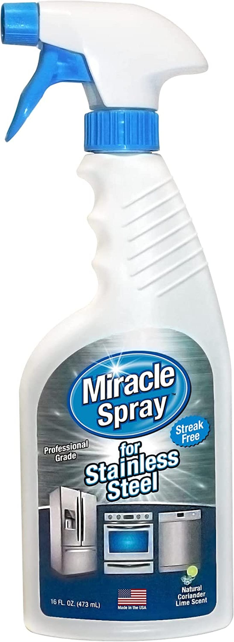 Miraclespray for Stainless Steel, Cleaning Spray, Removes Fingerprints and Smudges from Oven, Refrigerator, Microwave, Sink, Hood, and Grill, 16 Ounce Home & Garden > Household Supplies > Household Cleaning Supplies Miracle Brands   