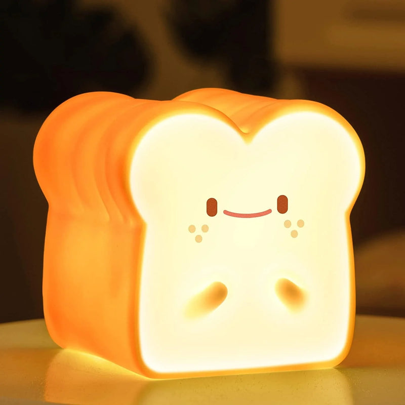 MIVANI Baby Night Light, Cute Bread Toast Lamp for Kids Room, Timer Auto Shutoff, AAA Battery Operated, Silicone LED Nightlight, Kawaii Bedroom Decor, Birthday Gifts for Teen Girls Home & Garden > Lighting > Night Lights & Ambient Lighting MIVANI Toast USB Rechargeable  