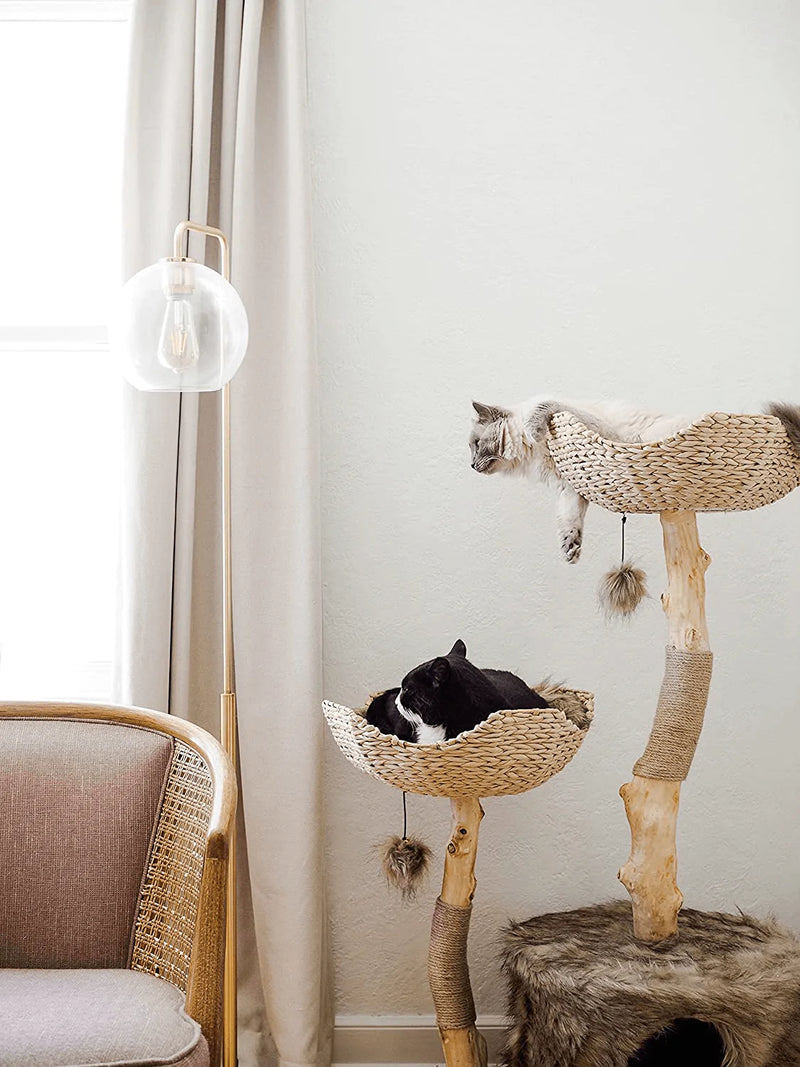 Modern Cat Tree Tower, Real Branch Luxury Cat Condo, Wood Cat Tower, Cat Scratching Tree, Cat Condo, Cat Lover Gift, Luxury Cat, Cat Gifts by Mau Lifestyle Animals & Pet Supplies > Pet Supplies > Cat Supplies > Cat Beds Mau Lifestyle   