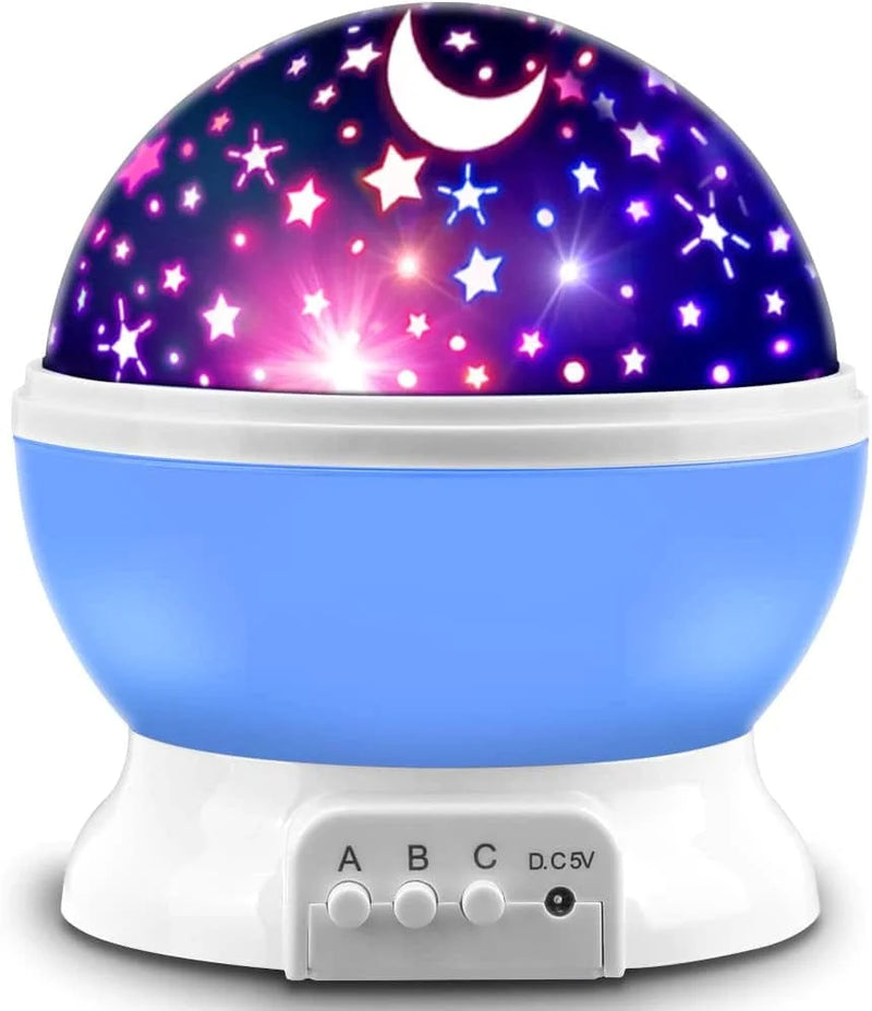 MOKOQI Star Projector, Night Light Lamp Fun Birthday Gifts for 1-4-6-14 Year Old Girls and Boys Kids Bedroom Decor -Blue Home & Garden > Lighting > Night Lights & Ambient Lighting MOKOQI Blue  
