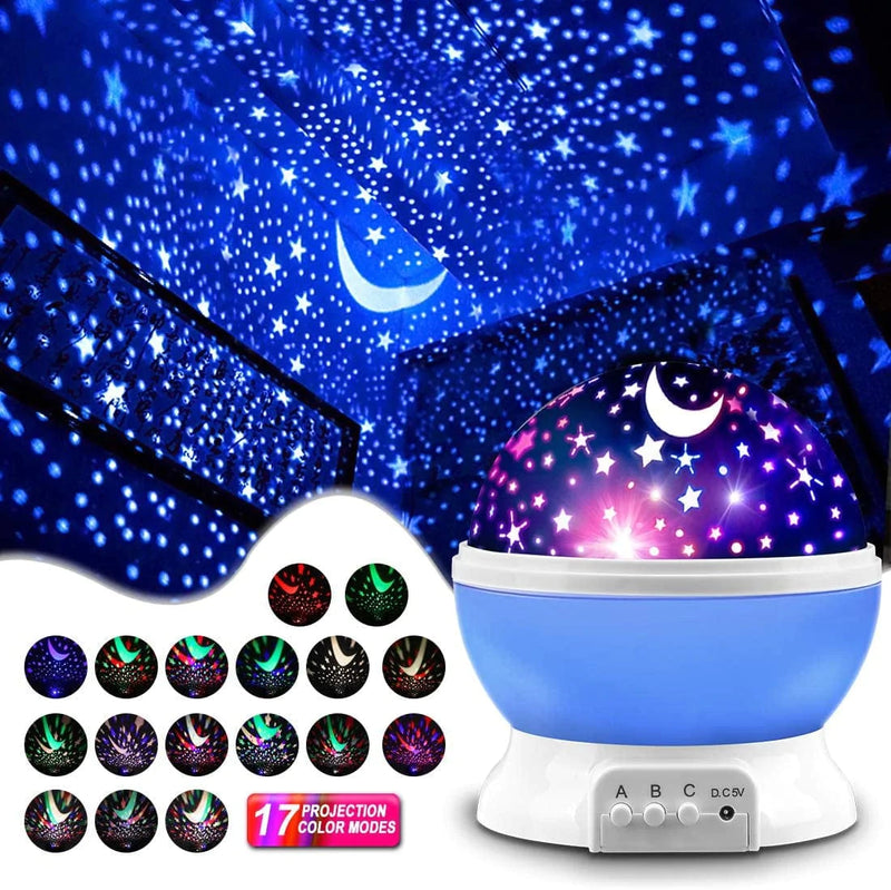 MOKOQI Star Projector, Night Light Lamp Fun Birthday Gifts for 1-4-6-14 Year Old Girls and Boys Kids Bedroom Decor -Blue