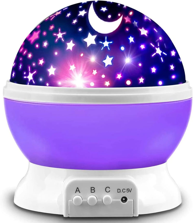 MOKOQI Star Projector, Night Light Lamp Fun Birthday Gifts for 1-4-6-14 Year Old Girls and Boys Kids Bedroom Decor -Blue Home & Garden > Lighting > Night Lights & Ambient Lighting MOKOQI Purple  