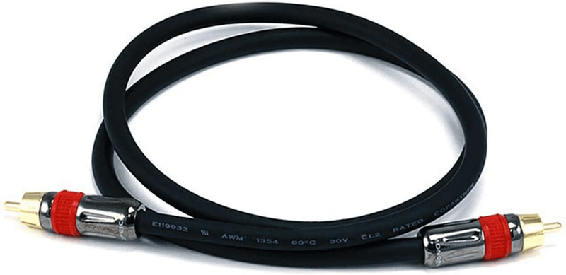 Monoprice 102681 3-Feet RG6 RCA CL2 Rated Digital Coaxial Audio Cable Black