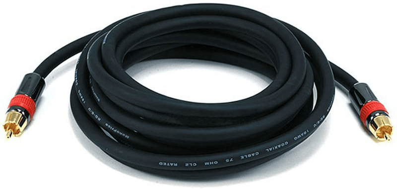 Monoprice 102681 3-Feet RG6 RCA CL2 Rated Digital Coaxial Audio Cable Black Electronics > Electronics Accessories > Cables Monoprice Inc. 12ft  