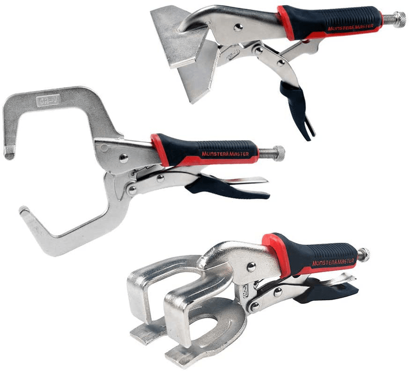 Monster ＆ Master Locking Welding & Soldering Clamps, 3 Pieces :11” C-clamp Locking Plier, 10” Sheet Metal Clamp and 10” General Welding Clamp, MM-CWH-001x3 Hardware > Tool Accessories > Welding Accessories Monster & Master Default Title  