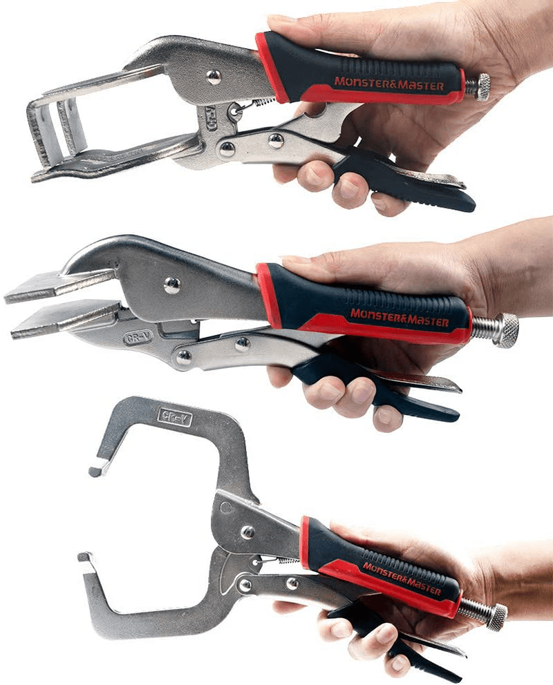 Monster ＆ Master Locking Welding & Soldering Clamps, 3 Pieces :11” C-clamp Locking Plier, 10” Sheet Metal Clamp and 10” General Welding Clamp, MM-CWH-001x3 Hardware > Tool Accessories > Welding Accessories Monster & Master   