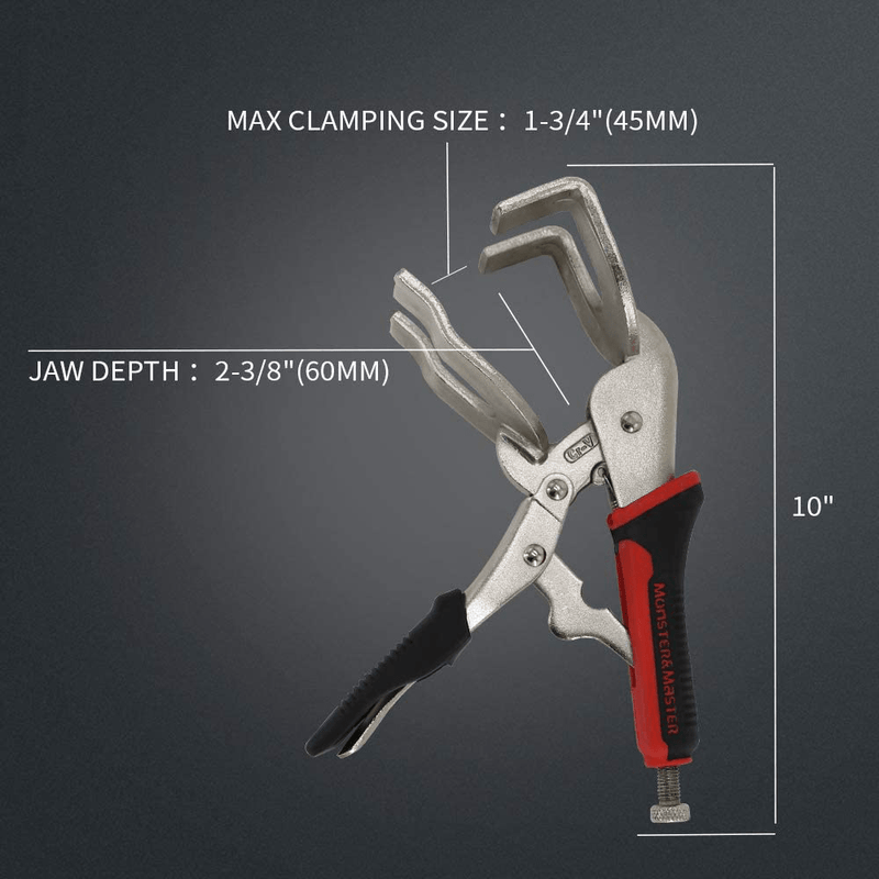 Monster ＆ Master Locking Welding & Soldering Clamps, 3 Pieces :11” C-clamp Locking Plier, 10” Sheet Metal Clamp and 10” General Welding Clamp, MM-CWH-001x3