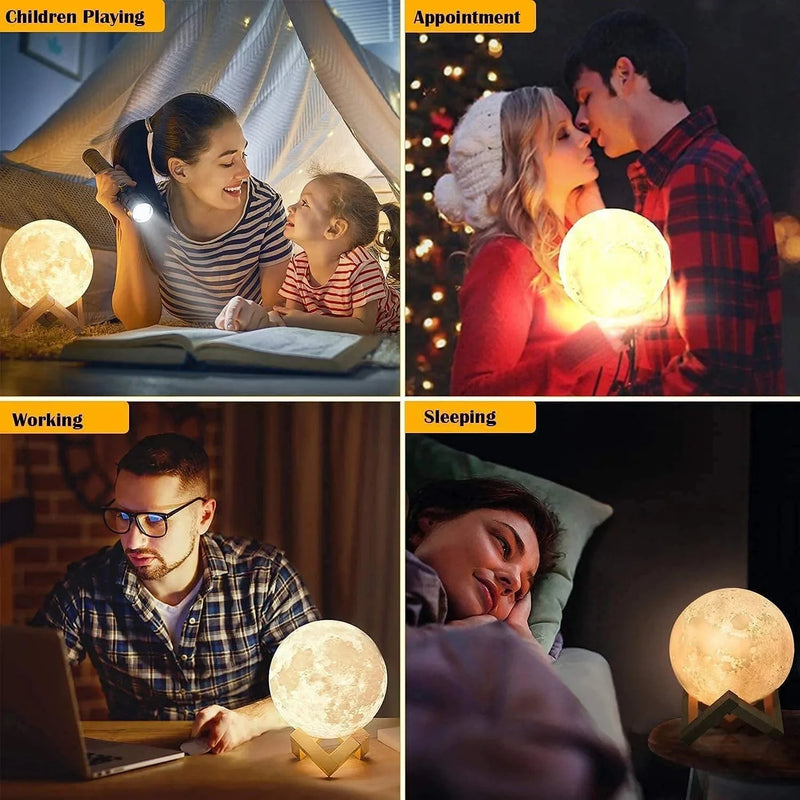 Moon Lamp 2023 Upgrade, AED 3D Moon Light 16 LED Colors with Wooden Stand & Remote/Touch Control and USB Rechargeable, Birthday Gifts for Women Girls Boys Girlfriend 4.8 Inch (Small) Home & Garden > Lighting > Night Lights & Ambient Lighting NSL Lighting   