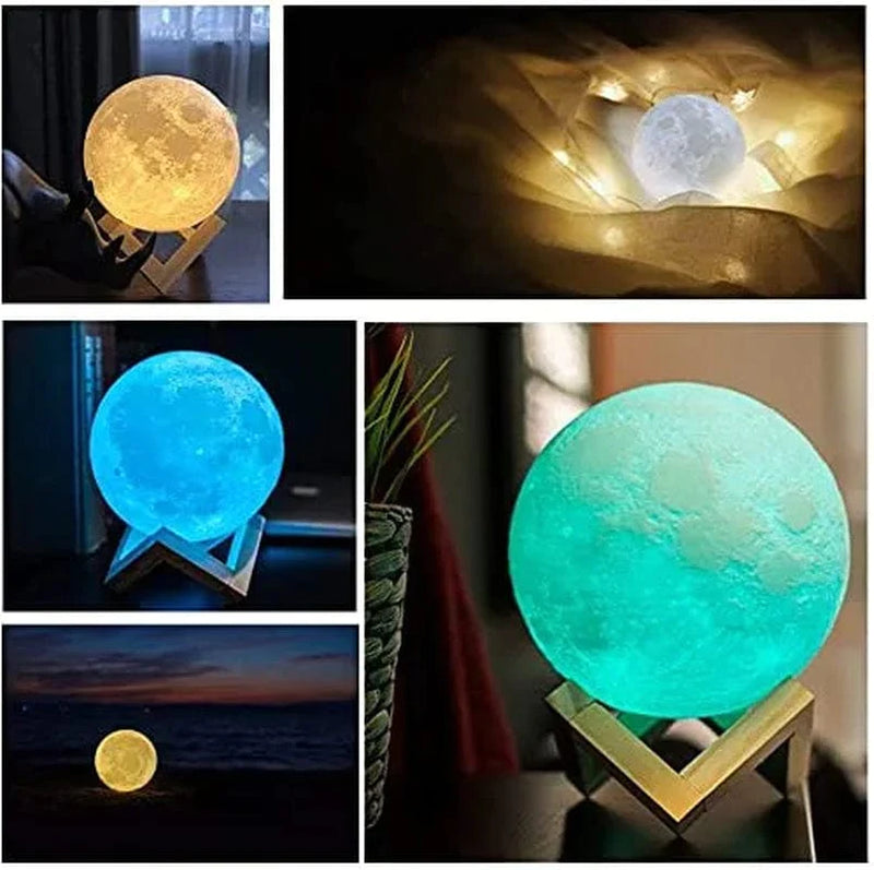 Moon Lamp 2023 Upgrade, AED 3D Moon Light 16 LED Colors with Wooden Stand & Remote/Touch Control and USB Rechargeable, Birthday Gifts for Women Girls Boys Girlfriend 4.8 Inch (Small) Home & Garden > Lighting > Night Lights & Ambient Lighting NSL Lighting   