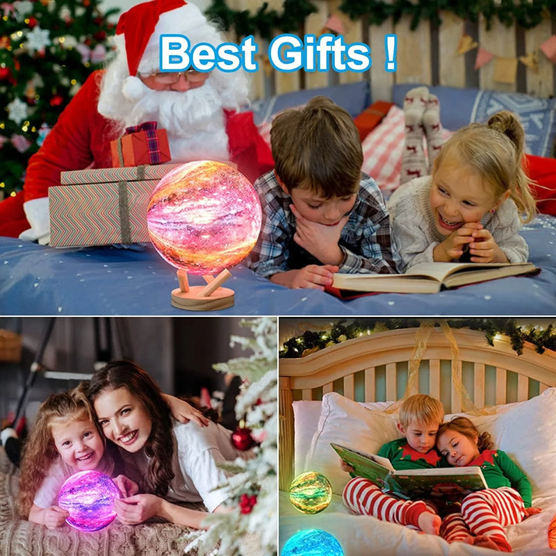 Moon Lamp, GROPINFLY Night Light 16 Colors Galaxy Lamp 3D Light Lamp, Touch & Remote Control, with Wooden Stand, LED Dimmable | Time Setting, Night Light for Office/Home/Gift for Kids Birthday 6 Inch Home & Garden > Lighting > Night Lights & Ambient Lighting GROPINFLY   