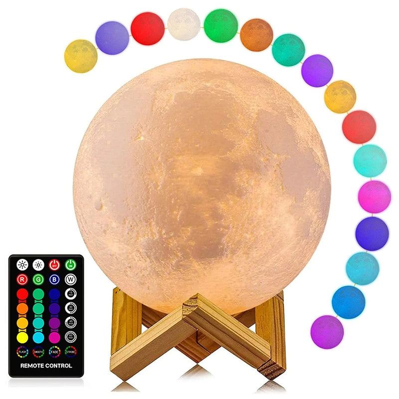 Moon Lamp, LOGROTATE 16 Colors LED Night Light 3D Printing Moon Light with Stand & Remote/Touch Control and USB Rechargeable, Moon Light Lamps for Kids Friends Lover Birthday Gifts (Diameter 4.8 INCH) Home & Garden > Lighting > Night Lights & Ambient Lighting LOGROTATE   