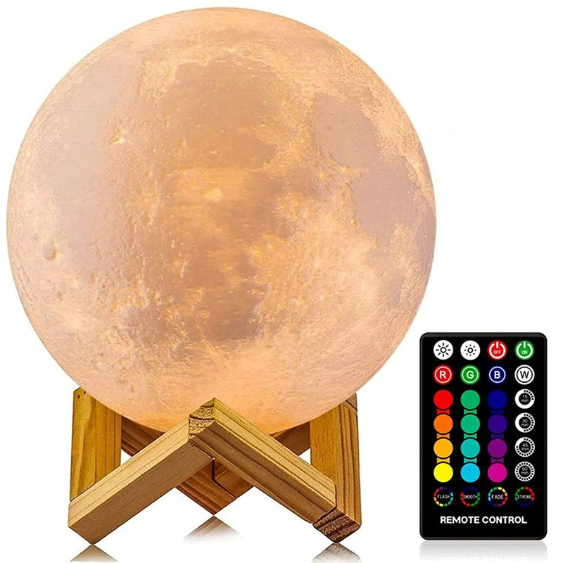 Moon Lamp, LOGROTATE 16 Colors LED Night Light 3D Printing Moon Light with Stand & Remote/Touch Control and USB Rechargeable, Moon Light Lamps for Kids Friends Lover Birthday Gifts (Diameter 4.8 INCH) Home & Garden > Lighting > Night Lights & Ambient Lighting LOGROTATE 4.8 inch  