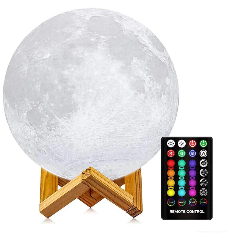 Moon Lamp, LOGROTATE 16 Colors LED Night Light 3D Printing Moon Light with Stand & Remote/Touch Control and USB Rechargeable, Moon Light Lamps for Kids Friends Lover Birthday Gifts (Diameter 4.8 INCH) Home & Garden > Lighting > Night Lights & Ambient Lighting LOGROTATE 6.0 inch  