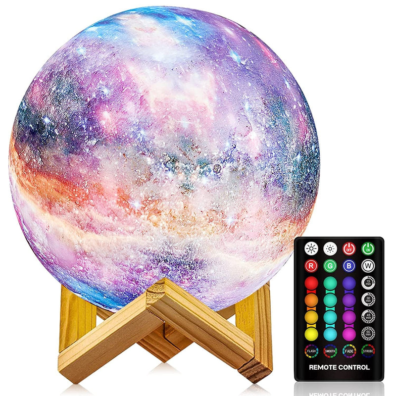 Moon Lamp, Night Light, LOGROTATE 16 Colors Galaxy Lamp 3D Printing Kids Moon Light with Stand/Remote Control/Touch/Usb Rechargeable, Moon Night Light for Kids Baby Friends Family Gifts (4.8 Inch) Home & Garden > Lighting > Night Lights & Ambient Lighting LOGROTATE 7.0 inch  