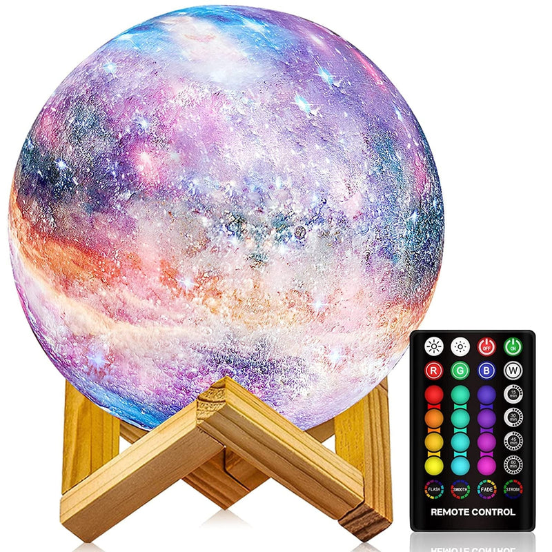Moon Lamp, Night Light, LOGROTATE 16 Colors Galaxy Lamp 3D Printing Kids Moon Light with Stand/Remote Control/Touch/Usb Rechargeable, Moon Night Light for Kids Baby Friends Family Gifts (4.8 Inch) Home & Garden > Lighting > Night Lights & Ambient Lighting LOGROTATE 4.8 inch  