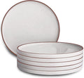 Mora Ceramic Flat Dinner Plates Set of 6, 10.5 in High Edge Dish Set - Microwave, Oven, and Dishwasher Safe, Scratch Resistant, Modern Dinnerware- Kitchen Porcelain Serving Dishes - Assorted Neutrals Home & Garden > Kitchen & Dining > Tableware > Dinnerware Mora Ceramics Vanilla White  