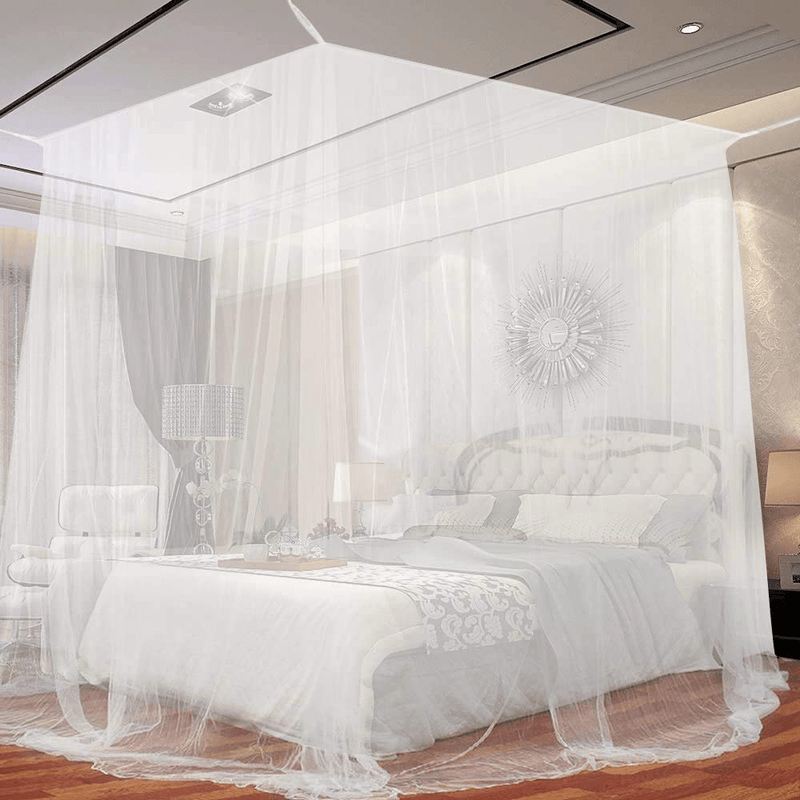 MORDEN MS Four Corner Post Bed Curtain Canopy, Large Mosquito Net Bedroom Decoration Princess Canopy Curtains Fits All Cribs and Bed for King Size, Queen Size Bed, Girls & Adults Sporting Goods > Outdoor Recreation > Camping & Hiking > Mosquito Nets & Insect Screens MORDEN MS   