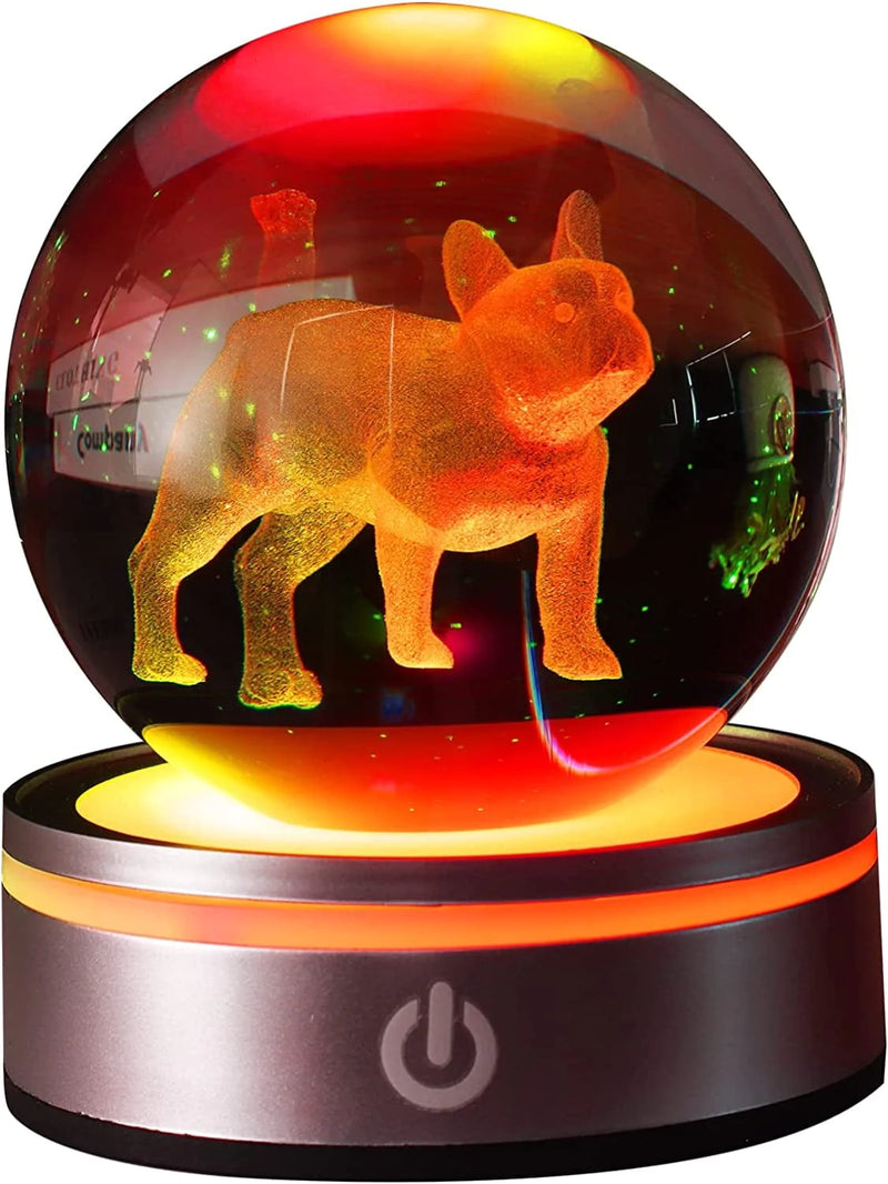 MORICERE 3D Night Light for Kids, Crystal Ball with LED Colorful Lighting Base, Kids Bedroom Decor as Xmas Holiday Birthday Gifts for Boys Girls