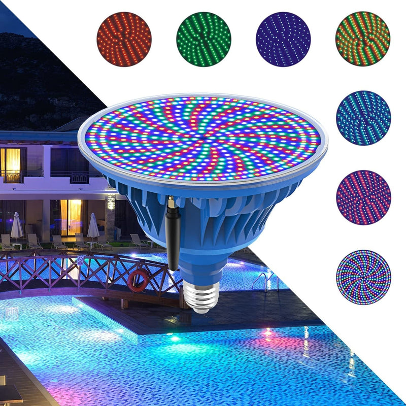 MORSEN LED Pool Lights for Inground Pool Waterproof 120V 55W RGB Color Change LED Pool Light E26/E27 Replacement Pool Light Bulb for Pentair and Hayward Fixture Pool Lights with Remote Control Home & Garden > Pool & Spa > Pool & Spa Accessories MORSEN   